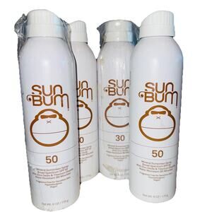 NEW 4 Sun Bum Mineral Sunscreen Spray SPF 50 Vegan Hypoallergenic Fragrance Free